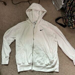 White Nike Dual-Zipper Hoodie